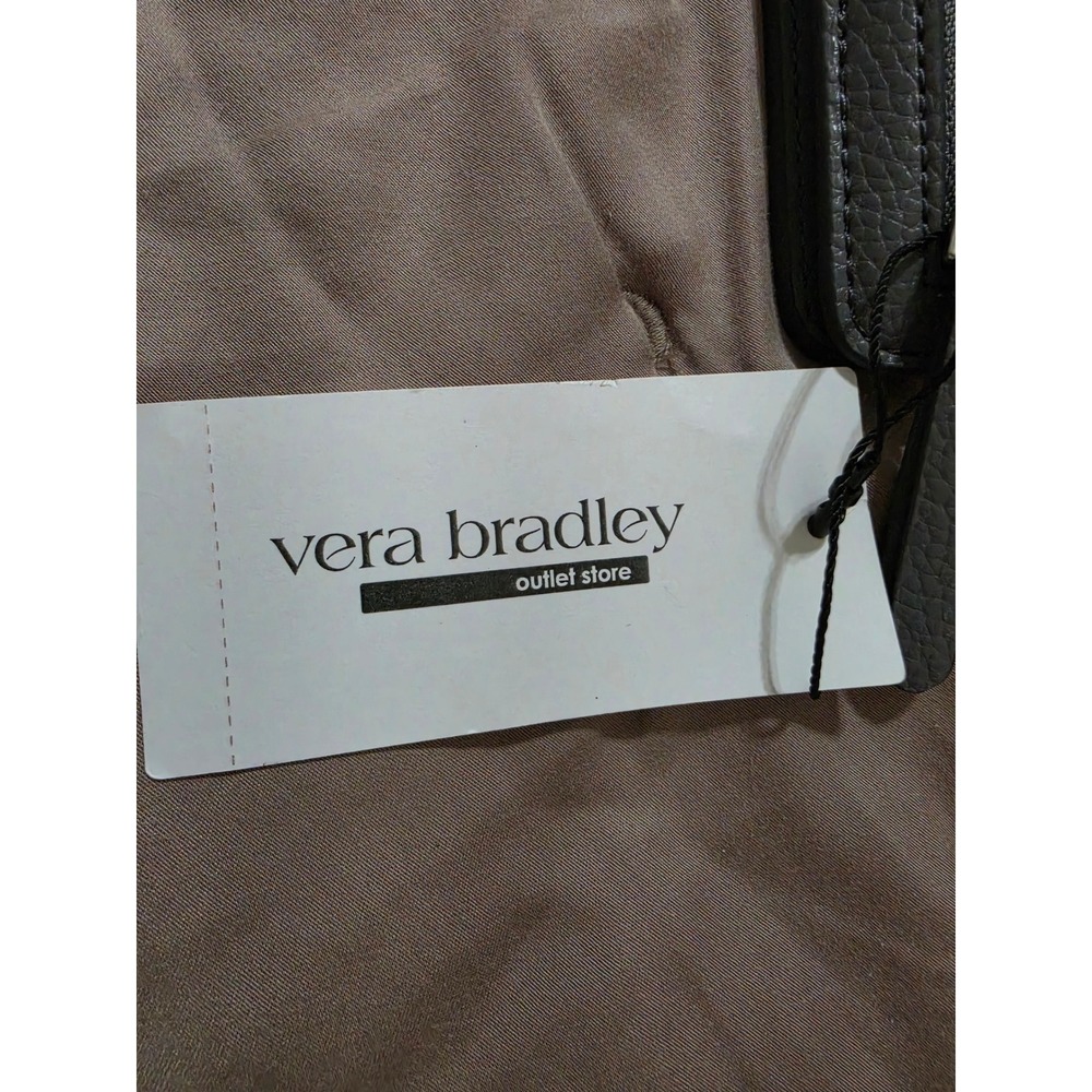 Vera Bradley Essential Wallet Quiet Shade Grey Faux Leather Bifold 50863-20145 - Picture 4 of 5